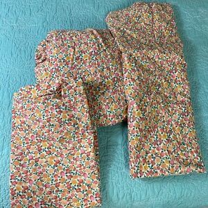 Opal House Twin Sheet set (3) pcs floral orange 100% cotton